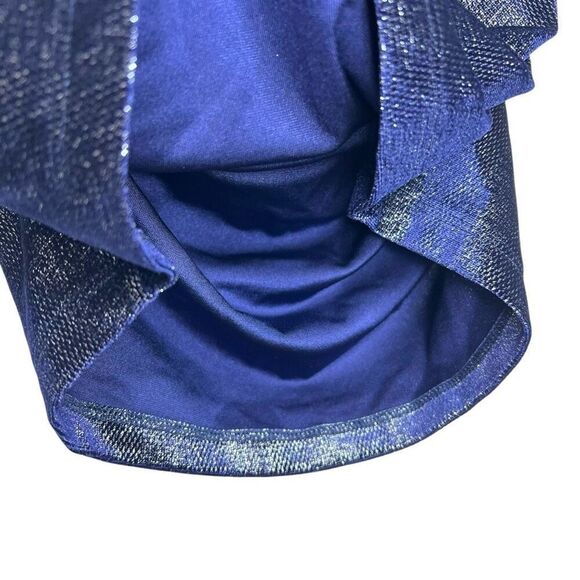 NEW Susana Monaco Shimmer Velvet High Waisted Skirt Midnight Blue Small - Picture 8 of 12